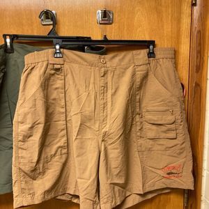 Uzzi Amphibious Gear Mens Nylon XXL Green Tan Diving Shorts New 2 Pairs